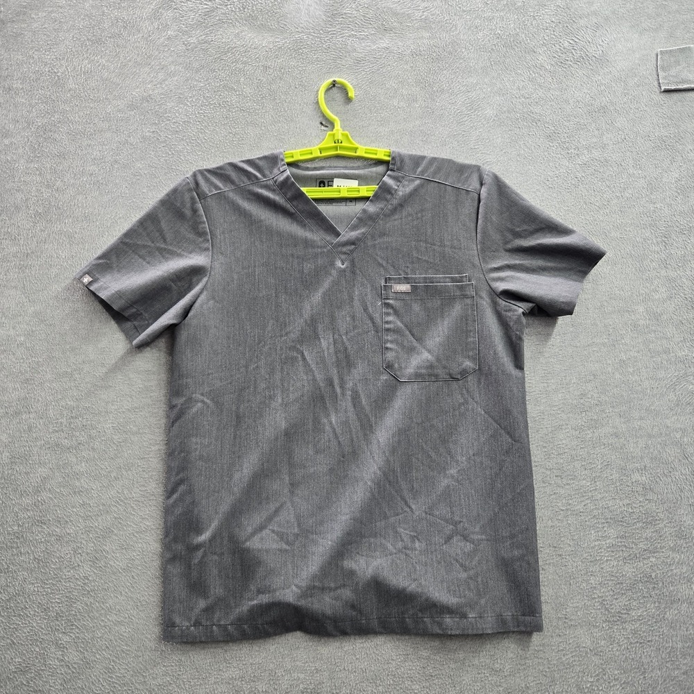 FIGS Women Scrub Top M Gray PO#1494 Short Sleeve